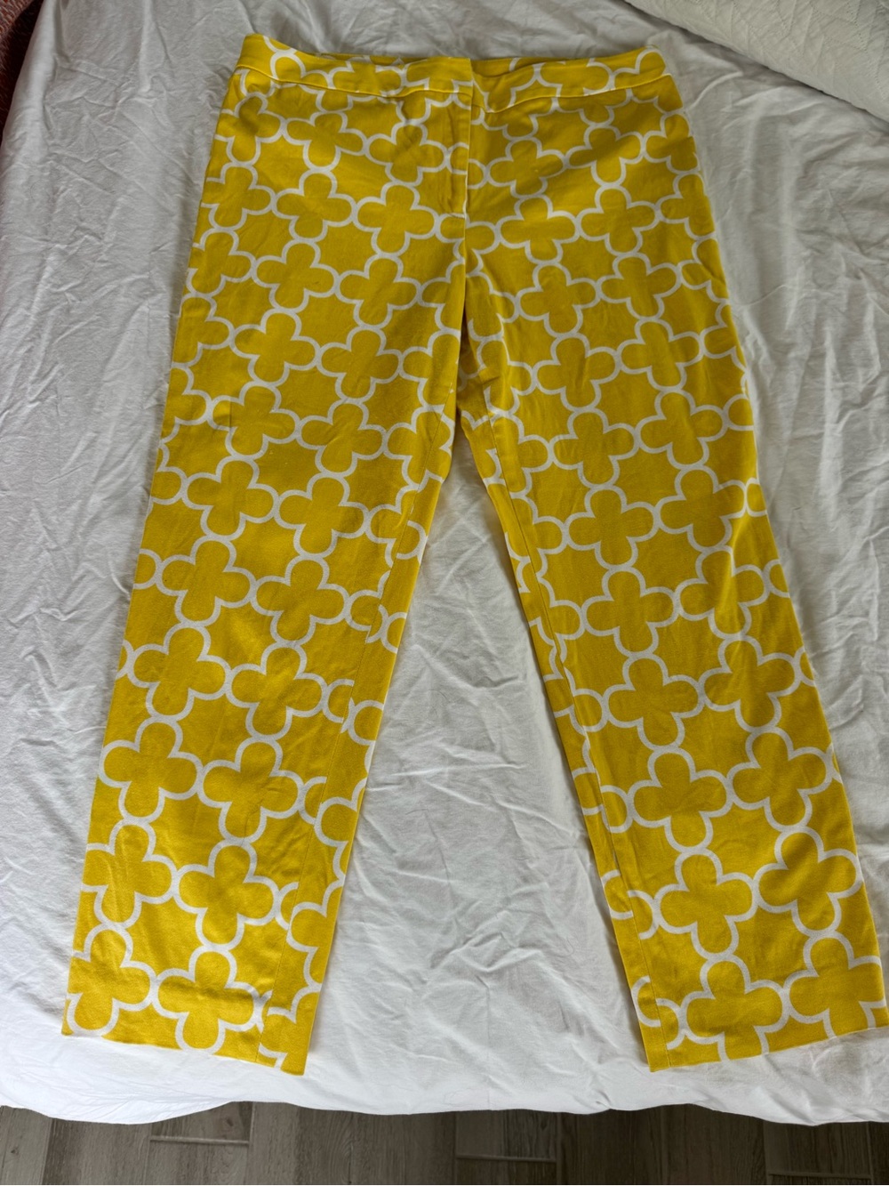 Elliott Lauren Yellow and White Geo Print Girls' Pull-On Leggings